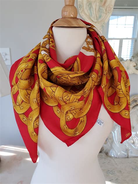 vintage chanel silk scarves.